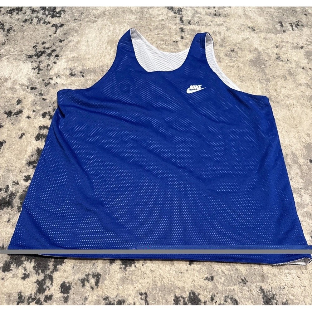 nike mesh Reversible basketball jersey reversible Blue & White Mens Sz XL X—Larg